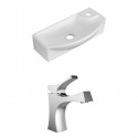American Imaginations AI-15281 Rectangle Vessel Set In White Color With Single Hole CUPC Faucet