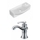 American Imaginations AI-15282 Rectangle Vessel Set In White Color With Single Hole CUPC Faucet