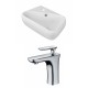 American Imaginations AI-15291 Rectangle Vessel Set In White Color With Single Hole CUPC Faucet