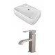 American Imaginations AI-15293 Rectangle Vessel Set In White Color With Single Hole CUPC Faucet
