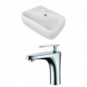 American Imaginations AI-15297 Rectangle Vessel Set In White Color With Single Hole CUPC Faucet