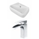 American Imaginations AI-15299 Rectangle Vessel Set In White Color With Single Hole CUPC Faucet