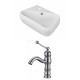 American Imaginations AI-15301 Rectangle Vessel Set In White Color With Single Hole CUPC Faucet