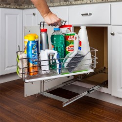 Hardware Resources SCPO2-R Under Sink Supply Caddy Pullout with Handle, Retail Packaged