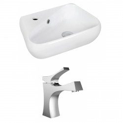 American Imaginations AI-15330 Unique Vessel Set In White Color With Single Hole CUPC Faucet