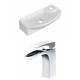 American Imaginations AI-15348 Rectangle Vessel Set In White Color With Single Hole CUPC Faucet