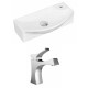 American Imaginations AI-15351 Rectangle Vessel Set In White Color With Single Hole CUPC Faucet