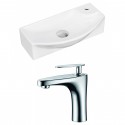 American Imaginations AI-15353 Rectangle Vessel Set In White Color With Single Hole CUPC Faucet