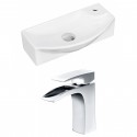 American Imaginations AI-15355 Rectangle Vessel Set In White Color With Single Hole CUPC Faucet