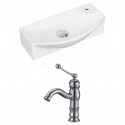 American Imaginations AI-15357 Rectangle Vessel Set In White Color With Single Hole CUPC Faucet