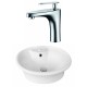 American Imaginations AI-15360 Oval Vessel Set In White Color With Single Hole CUPC Faucet