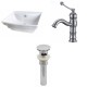 American Imaginations AI-15366 Rectangle Vessel Set In White Color With Single Hole CUPC Faucet And Drain