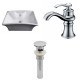 American Imaginations AI-15374 Rectangle Vessel Set In White Color With Single Hole CUPC Faucet And Drain
