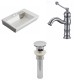 American Imaginations AI-15424 Rectangle Vessel Set In White Color With Single Hole CUPC Faucet And Drain