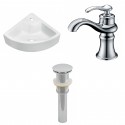 American Imaginations AI-15428 Unique Vessel Set In White Color With Single Hole CUPC Faucet And Drain