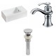 American Imaginations AI-15460 Rectangle Vessel Set In White Color With Single Hole CUPC Faucet And Drain
