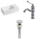 American Imaginations AI-15464 Rectangle Vessel Set In White Color With Single Hole CUPC Faucet And Drain
