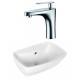 American Imaginations AI-17725 Rectangle Vessel Set In White Color With Single Hole CUPC Faucet