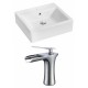 American Imaginations AI-17805 Rectangle Vessel Set In White Color With Single Hole CUPC Faucet