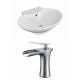 American Imaginations AI-17833 Oval Vessel Set In White Color With Single Hole CUPC Faucet