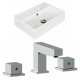 American Imaginations AI-17889 Rectangle Vessel Set In White Color With 8-in. o.c. CUPC Faucet