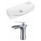 American Imaginations AI-17927 Rectangle Vessel Set In White Color With Single Hole CUPC Faucet