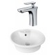 American Imaginations AI-17929 Round Vessel Set In White Color With Single Hole CUPC Faucet