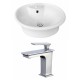 American Imaginations AI-17934 Round Vessel Set In White Color With Single Hole CUPC Faucet