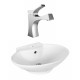 American Imaginations AI-17935 Oval Vessel Set In White Color With Single Hole CUPC Faucet