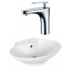 American Imaginations AI-17937 Oval Vessel Set In White Color With Single Hole CUPC Faucet