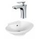 American Imaginations AI-17938 Oval Vessel Set In White Color With Single Hole CUPC Faucet