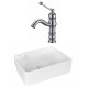 American Imaginations AI-18002 Rectangle Vessel Set In White Color With Single Hole CUPC Faucet