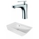 American Imaginations AI-18061 Rectangle Vessel Set In White Color With Single Hole CUPC Faucet