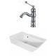 American Imaginations AI-18065 Rectangle Vessel Set In White Color With Single Hole CUPC Faucet