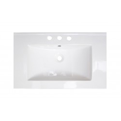 American Imaginations AI-392 32-in. W x 18.25-in. D Ceramic Top In White Color For 8-in. o.c. Faucet