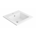 American Imaginations AI-647 21-in. W x 18-in. D Ceramic Top In White Color For Single Hole Faucet