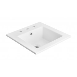 American Imaginations AI-663 21-in. W x 18-in. D Ceramic Top In White Color For 8-in. o.c. Faucet