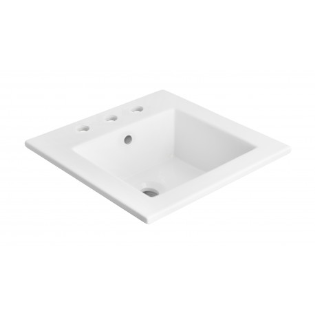 American Imaginations AI-663 21-in. W x 18-in. D Ceramic Top In White Color For 8-in. o.c. Faucet