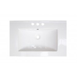 American Imaginations AI-1188 21-in. W x 18.5-in. D Ceramic Top In White Color For 8-in. o.c. Faucet