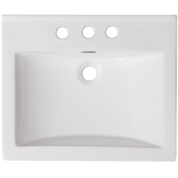 American Imaginations AI-1320 21-in. W x 18.5-in. D Ceramic Top In White Color For 4-in. o.c. Faucet