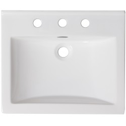 American Imaginations AI-1321 21-in. W x 18.5-in. D Ceramic Top In White Color For 8-in. o.c. Faucet