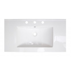 American Imaginations AI-1752 36.75-in. W x 22.5-in. D Ceramic Top In White Color For 8-in. o.c. Faucet