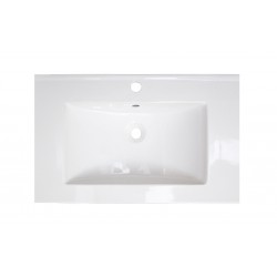 American Imaginations AI-11039 24-in. W x 18-in. D Ceramic Top In White Color For Single Hole Faucet