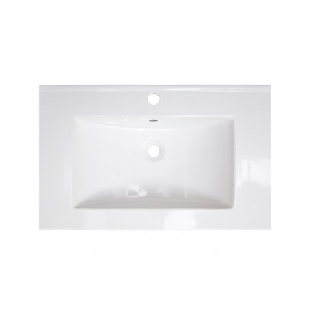 American Imaginations AI-11039 24-in. W x 18-in. D Ceramic Top In White Color For Single Hole Faucet