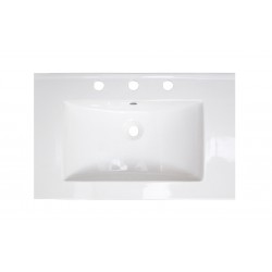 American Imaginations AI-18100 24-in. W x 18-in. D Ceramic Top In White Color For 8-in. o.c. Faucet