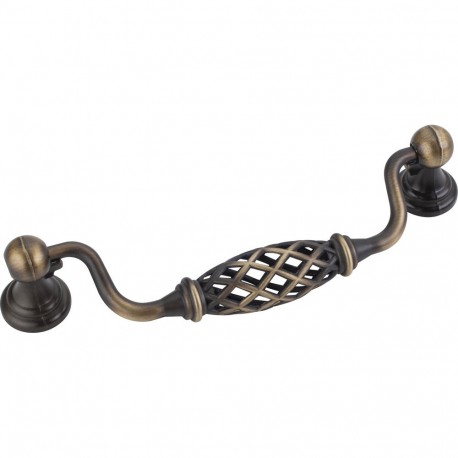 Jeffrey Alexander 749-128DBAC 749-128 Tuscany 5 15/16" Overall Length Birdcage Cabinet Pull with backplates