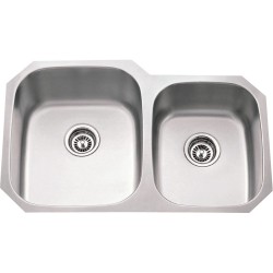Hardware Resources 801L Undermount 16 Gauge Stainless Steel 60/40 Double Bowl Sink