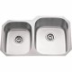 Hardware Resources 801R-18 801 Series 304 Stainless Steel (18 Gauge) Undermount Kitchen Sink with Two Unequal Bowls