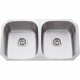 Hardware Resources 802 Series 304 Stainless Steel (18 Gauge) Undermount Kitchen Sink with Two Equal Bowls