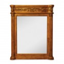 Jeffrey Alexander MIR012 Burled 33.6875" x 42" Golden Pecan Mirror with Hand Carved Details and Beveled Glass